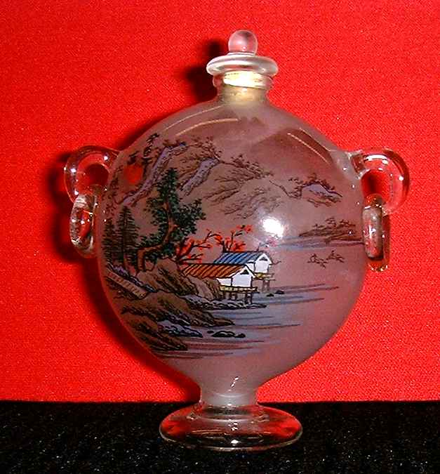 Delicate snuff bottle with scenery painted inside the bottle